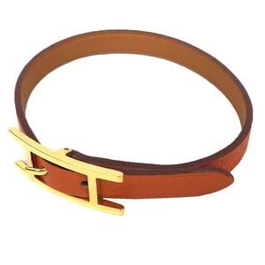 Hermes Api3 Leather Bracelet, Large Size, Long, Orange, K Engraved, Api Men's, W